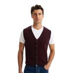 Ar-ma Erkek Triko Yelek Slim Fit Kısa Kollu Örme Likralı Pike%90 Akrilik%10 Wool K0YYO0858 Siyah-S5 - Bordo B5