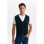 Ar-ma Erkek Triko Yelek Slim Fit Kısa Kollu Örme Likralı Pike%90 Akrilik%10 Wool K0YYO0858 Yeşil-Y19