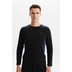 Ar-ma Erkek Uzun Kollu Tişört Yazi Baskili Cepsiz Bisiklet Yaka Örme Kumaş Slim Fit%95 Pamuk%5 Likra 30/1 Penye Full Elastan Süprem K4SBO9556 Siyah-S1