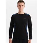 Ar-ma Erkek Uzun Kollu Tişört Yazi Baskili Cepsiz Bisiklet Yaka Slim Fit Penye Full Süprem K4SBO9556 - Siyah