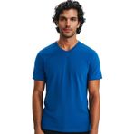 Ar-ma Erkek V Yaka Tişört Baskisiz Basic Örme Kumaş Regular Fit%100 Pamuk 30/1 Penye Süprem Y31364408102 Mavi-M2