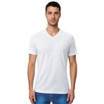 Ar-ma Erkek V Yaka Tişört Baskisiz Basic Örme Kumaş Regular Fit%47 Modal%47 Pamuk%6 Likra 30/1 Penye Modal Full Likra Süprem Y31344473102 Beyaz-B1