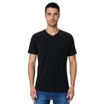 Ar-ma Erkek V Yaka Tişört Baskisiz Basic Örme Kumaş Regular Fit%47 Modal%47 Pamuk%6 Likra 30/1 Penye Modal Full Likra Süprem Y31344473102 Siyah-S1