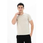 Ar-ma Erkek V Yaka Tişört Baskisiz Basic Örme Kumaş Slim Fit%93 Pamuk%7 Elastan 36/1 Full Elastan Süprem Y25344452801 Bej-B1