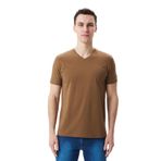 Ar-ma Erkek V Yaka Tişört Regular Fit%95 Pamuk%5 Likra Süprem Basic Baskısız Y29364453102 Kahverengi-K1