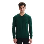 Ar-ma Erkek V Yaka Triko Kazak Slim Fit%100 Pamuk Likralı Basic Baskısız K0KRO0854 Yeşil-Y10