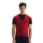 Ar-ma Erkek V Yaka Triko Yelek Slim Fit%100 Pamuk Pima Cotton Düğmeli Basic K9KRO0853 Bordo-B1