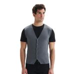 Ar-ma Erkek V Yaka Triko Yelek Slim Fit%100 Pamuk Pima Cotton Düğmeli Basic K9KRO0853 Gri-G2