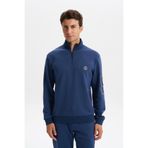 Ar-ma Erkek Yarim Fermuar Sweatshirt Baskisiz Basic Sol Kol Fermuar Cepli Örme Kumaş Slim Fit%80 Pamuk%14 Polyester%6 Elastan Scuba İnterlok K30404685702 İndigo-İ1