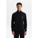 Ar-ma Erkek Yarim Fermuar Sweatshirt Baskisiz Basic Sol Kol Fermuar Cepli Örme Kumaş Slim Fit%80 Pamuk%14 Polyester%6 Elastan Scuba İnterlok K30404685702 Siyah-S1