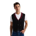 Ar-ma Erkek Yelek Slim Fit Kısa Kollu Örme Likralı Pike%90 Akrilik%10 Wool K0YYO0857 Siyah-S5 - Bordo B5
