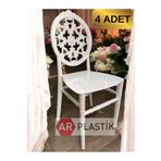 AR PLASTİK 4 Adet Diva Sandalye Beyaz - Mutfak | Balkon | Bahçe Sandalyesi