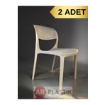 AR PLASTİK Barbi Model Sandalye 2 ADET, Bahçe Sandalyesi, Balkon Sandalyesi,