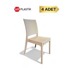 AR PLASTİK Elit Rattan Bahçe Sandalyesi 4 ADET, Bahçe Sandalyesi, Balkon Sandalyesi, Teras Sandalyesi
