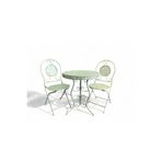 AR PLASTİK Ferforje Set Masa Sandalye Takımı Mint Yeşili, Kafe Takımı, Bahçe Takımı, Balkon Takımı