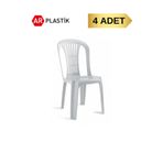 AR PLASTİK Klasik Kolsuz Bahçe Sandalyesi 4 Adet, Kolsuz Plastik Sandalye, Balkon Sandalyesi