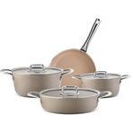 Ar-Yıldız Neo-Ceramic Bej 7 Parça Tencere Seti