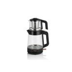 Ar3101 Gusto Cam Çay Makinesi 1900 W, 0.9 L Demlik Kapasitesi, Siyah