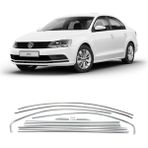 Araba Alışveriş Volkswagen Aksesuar Jetta 2012-18 Krom Cam Çıta Seti - Gümüş