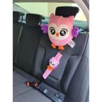 Araba Boyun Yastığı ve Emniyet Kemeri Aksesuarı Peluş Kılıf Seti (1 Yastık ve 1 Kılıf) - Koyu Pembe - model