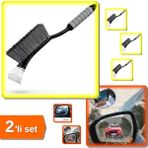 Araba Cam Buz Kazıyıcı Fırçalı + Oto Yan Ayna Yağmur Önleyici Film 2li Set H2LM9Q