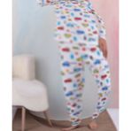 Araba Desen Erkek Çocuk Pijama Takımı - 002-Krem