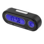 Araba Dijital Termometre Voltmetre Monitör Saati, 2'si 1 Arada Araç İçi Mini Elektronik Saat LED Dijital Saat Termometre Parantez ve Kullanım Kılavuzu ile Voltmetre