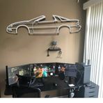 Araba Hardtop Siluet Duvar Sanatı, Modern Otomotiv, Metal Duvar Dekoru, Metal Araba Duvar Dekoru, Araba Adam Hediyesi, Araba Severler İçin, Araba Siluet İşareti (BEYAZ, 19,3 inç)