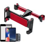 Araba Kafalık Tablet Tutucu. Siyah Kırmızı Arka Koltuk Bebek Cep Telefonu Beşiği. Çocuklar için Evrensel Baş Dayanağı Arka Koltuk Braketi. Apple iPhone, iPad Air Mini, Samsung Tab, Note için