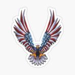 Araba Kartal Sticker Yapıştırması Etiket Amerikan Bayrağı 17cm A3