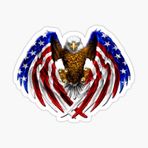 Araba Kartal Sticker Yapıştırması Etiket Amerikan Bayrağı 17cm A5
