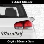 Araba Stickeri Masallah 2Adet - Araba Kask Motosiklet Laptop Tablet Pc Atv Uyumlu Sticker 2 Adet