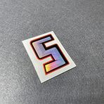Araba Stili ve Çıkartmaları Üç Boyutlu Gerçekçi Arap Rakamları Motosiklet Kafası Yarış Pisti Kask Çıkartmaları Lazer (10 x 6,4 cm Lazer, 5 Numara)
