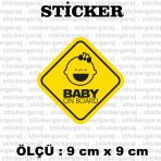Arabada Bebek Var 2 Adet Sticker - Araba Motosiklet Kask Buzdolabi Cam Otomobil Atv Laptop Tablet Duvar Stickeri