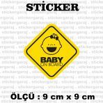 Arabada Bebek Var 2 Adet Sticker - Araba Motosiklet Kask Buzdolabi Cam Otomobil Atv Laptop Tablet Duvar Stickeri