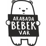 Arabada Bebek Var Araç, Araba, Oto, Motorsiklet, Kask, Laptop, Cam Sticker 16X12 cm - 16 x 12 cm - Siyah