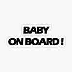Arabada bebek var Baby On Board Sticker Etiket 19CM md13
