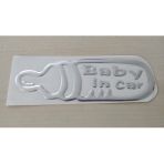 Arabada Bebek Var Sticer Metalik 15x5cm (baby İn Car) Bebek Var Çıkartma - Arabada Bebek Var Etiketi