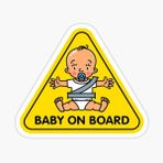 Arabada Bebek Var Sticker oto Yapıştırma Etiket 18cm MD6