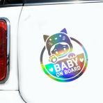 Arabada Bebek Var Sticker Oto Yapıştırma HOLOGRAM 15CM