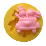 Arabada Gelin İle Damat Şeklinde Silikon Pasta ve Seker Hamuru Kalibi 5x5x1,5 cm