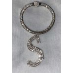 Arabasına Aşıklar Kulübü Swarovski Taşlı Bileklik Anahtarlık S Harfli - Gümüş
