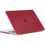 Arabulalaca Macbook Air 13 2020 A2179 Koruma Karbon Desenli Kılıfı Hardcase Kapak - Kırmızı