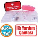 Araç Araba Oto Otomobil Ev Ofis Ilk Yardım Yaralı Acil Çanta Çantası Ekipmanları Küçük El Tipi - Standart - Kırmızı