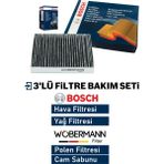 Araç Bakım Filtre Seti Bmw 3 Serisi E90/E91/E92/E93 3k - Antrasit
