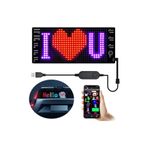 Araç Car Led Ekran Tabelaları Kayan Yazı Kişiselleştirilebilir Uygulama Kontrolü(17-7cm) Siyah
