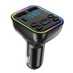 Araç Fm Transmitter Bluetooth Usb Mp3 Sd Kart Çakmaklık Girişli 7 Renk Led Işıklı Araç Kiti