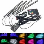 Araç Içi Ayak Altı 12'li Şerit LED Işık Uzaktan Kumandalı Rgb Işıklı Ses ve Müziğe Duya - 0 - 3 Yaş - 0 - Siyah