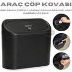 Arac Ici Cop Kovasi Kapakli Portatif Tasinabilir Kulluk Araba Cop Kutusu Oto Organizer Fonksiyonel Mini Depolama Saklama Kutusu Duzenleyici Siyah