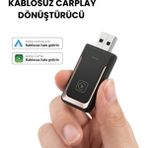 Araç Içi Kablosuz Carplay Adaptörü 2in1 Android Auto ve Apple Carplay Uyumlu (Tak Çalıştır) - siyah